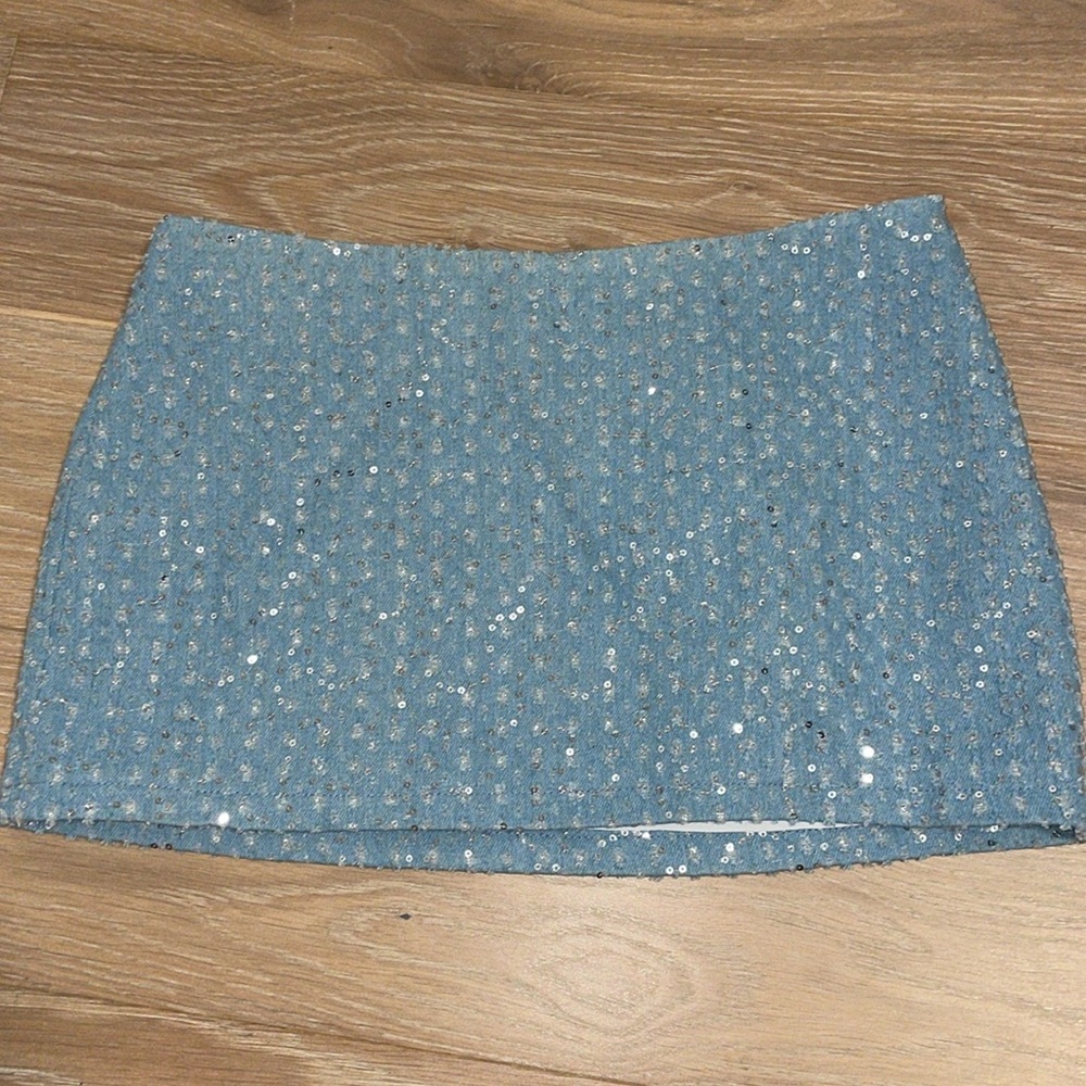 Edikted Icing Jean sequined mini skirt